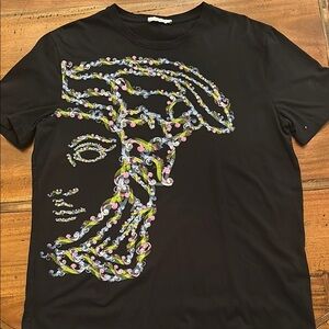 Versace Black Tee with Vibrant Accents